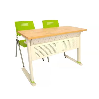 China Wholesale Price Modern Indoor Steel Plastic Wood Classic Double Demountable Desk And Chair for sale