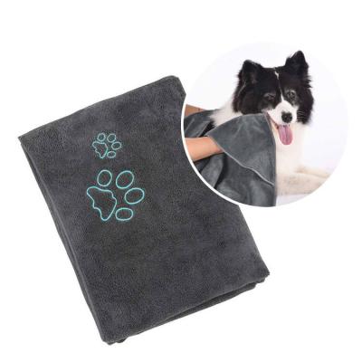 China Custom Wholesale Cartoon Stocked Logo Towels Pet Hair Cleaning Use Washable Quick Dry Dog Towel for sale