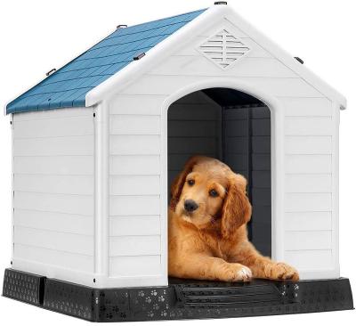 China Small Animals Goods Waterproof Plastic Indoor Outdoor Dog House Puppy Shelter Kennel With Vents And Raised Floor for sale