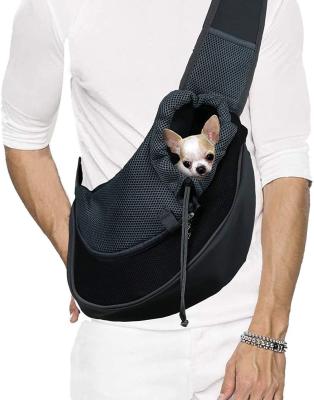 China Viable Adjustable Mesh Travel Safe Dog Sling Carrier Breathable Pet Sling Carrier For Dogs Cats for sale