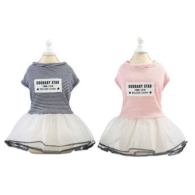 China Cute Lace Designer Dog Skirt Sundress Comfortable Sleeveless Stocked Dog Dress Dog Clothes Wholesale for sale