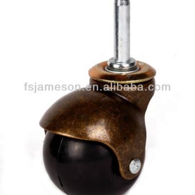 China New Traditional Furniture Sofa Ball Casters Wheels Copper Plating Rubber Ball Casters for sale