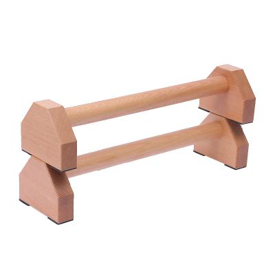 China Durable Bodyweight Home Gym Beech Wooden Parallettes Training Wooden Parallel Bars for sale