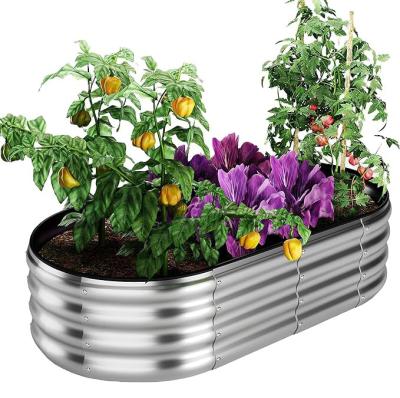 China 7*3*1 Ft Planter Grow Garden Box Raised Flower Bed Galvanized Metal Planter Raised Garden Bed Kit For Gardening Outdoor for sale