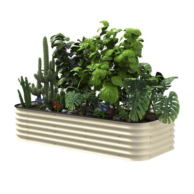 China Ivory White 6.5*3.5*1.5 Ft  Galvanized Planter Box For Vegetables Fruits Herbs for sale