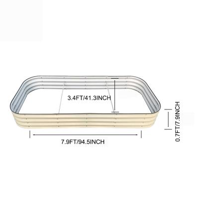 China 7.9*3.4*0.7 FT Galvanisiertes Metallblütenbeet Aufgestelltes Krautgartenpflanzgerät Rostfrei zu verkaufen