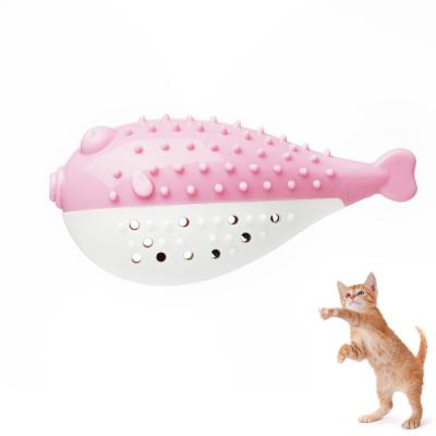 China Wholesale Viable Funny Interactive Teeth Toothbrush Toys Pet Mewajump Rubber Catnip Cat Toy Portable Cat Intelligent Clean for sale