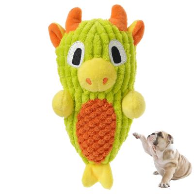 China Mewajump Viable Goods Plush Dragon Pet Toys Dog Chew Indestructible Squeaky Interactive Toys for sale