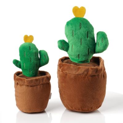 China Manufacturer Sustainable Plush Interactive Wholesale Chew Set Dog Cactus Plush Toys for sale