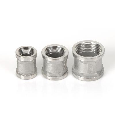 China Stainless Steel 201 304 Stainless Steel Pipe Fitting SUS Female Threads Equal Joint Tubing Water Pipe Equal Coupling Fitting for sale