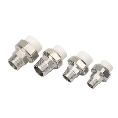 China Full stainless steel 201 304 stainless steel pipe fitting SUS male thread unions ppr joint water pipe pp-r pipe unions fitting for sale