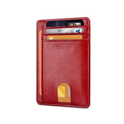 China Fashion Supplier Golden Men's Genuine Leather Tour Card Holder RFID Blocking Leather Card Holder for sale