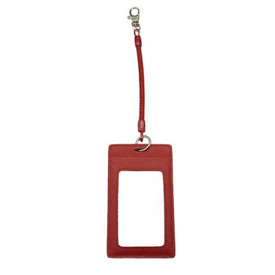 China Fashion PU Sublimation Leather Card Holder RFID School ID Retractable Card Holder with Lanyard for sale