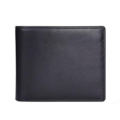 China 100% Handmade Genuine Leather RFID Coin Purse Wallet RFID Protection Triple Wallet For Men for sale