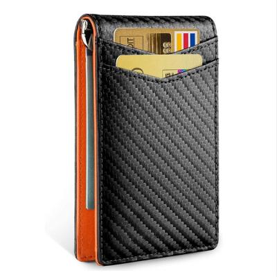 China Designer RFID Wallets Money Clip Purse Plants Minimalist Genuine Leather Wallet For Men for sale