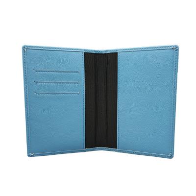 China Wholesale Fashion Gold Foil Logo Blue PU Leather Customize Logo Travel Passport Cover for sale