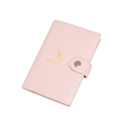 China Fashion Pink PU Airplane Passport Cover Travel Wallet Leather Passport Holder for sale