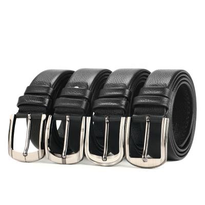 China Gift Designer Full Grain Pebble Adjustable Leather Pin Buckle Belt Width 3.5cm For Men for sale