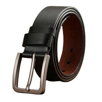 China Gift Factory Wholesale 110-130cm Water Buffalo Men Black Genuine Leather Belt With Alloy Buckle for sale