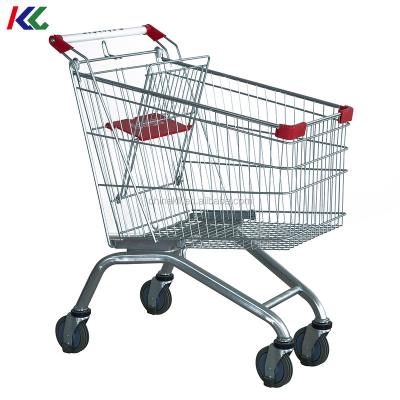 China Unfolding 125 Liter Euro Metal Shopping Trolley Supermarket for sale