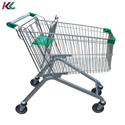 China Unveiling supermarket and retail store used 125 liter euro style anti-theft shopping cart for sale