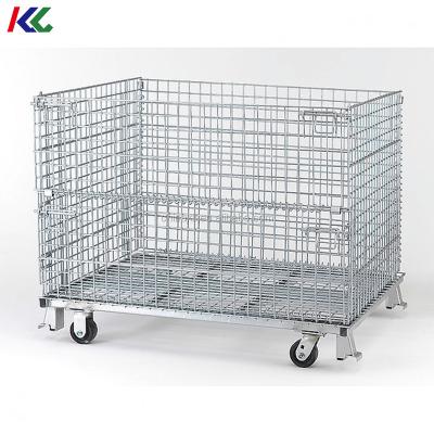 China Wholesale Collapsible Stackable Metal Storage Wire Mesh Trash Cans for sale