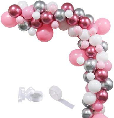 China Nicro Disposable Eco-friendly Wedding Party Supplies Arch 87 Piece Pink Latex Balloon Garland Valentine's Day Party Decoration for sale