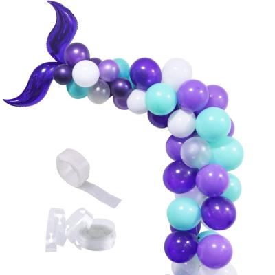 China Eco-friendly Materials Nicro Birthday Mermaid Tail Party Supplies Latex Balloon Mermaid Tail Garland Kit Arch for sale