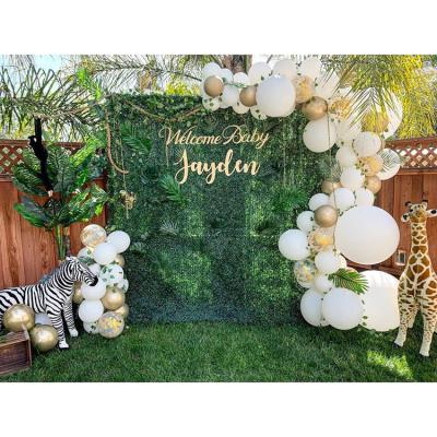 China Indoor Balloon Garland Arch Palm Leaves Party Kit Cheap Wedding Decoration Nicro White Gold for sale