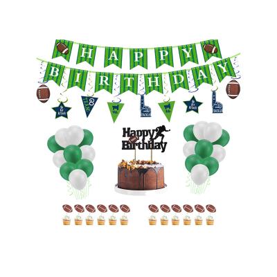 China Nicro Football Theme Party Decoration Swirl Banner Cake Topper Balloon For Boy Birthday Party Supplies NCBP0068 for sale