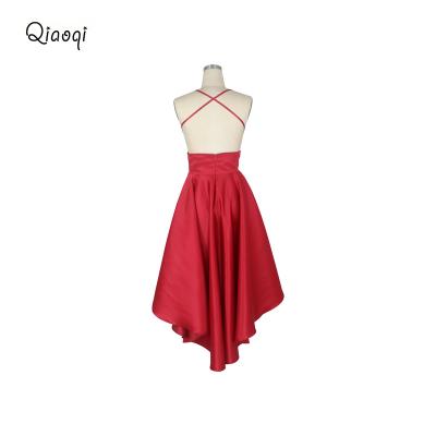 China Cheap vestidos de fiesta Para senoras Anti-wrinkle solid color prom dress satin pocket cocktail dresses senoras for sale