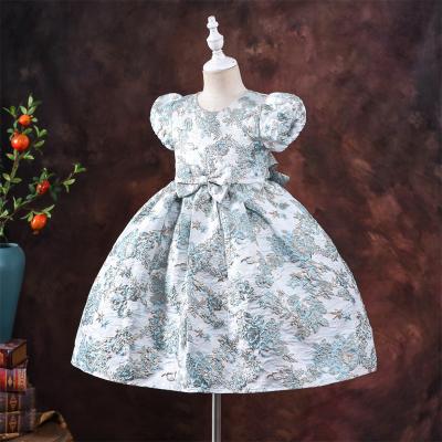 China Latest Dress Designs Baby Breathable Comfortable Dresses For Kids Floral Patchwork Ruffled Prom Dress Girl for sale