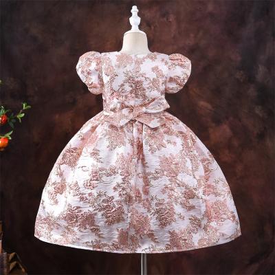 China Breathable Sleeveless Floral Girls Breathable Princess Dress Girls Pink Formal Dress Girl Dresses for sale