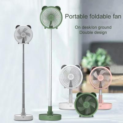 China Extendable and Box Running 12 Hours Mini Portable Standing Camping Fans Telescopic Fan 7200mah Fast Charging Large Battery Non Noise Electric Rechargeable Table Fan for sale