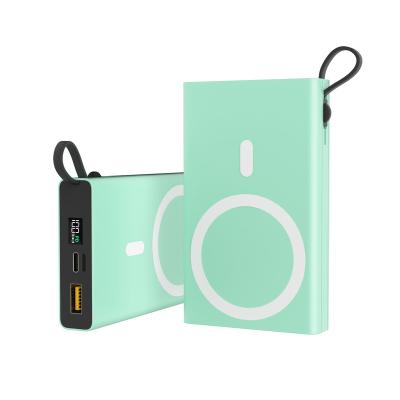 China Type In1 c magnet lightniing wireless charging fast support cable portable power bank charger stable 2 built-in charger for 10000mah power bank for sale