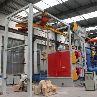 China Abrasive Blast Rust Cleaner Customized Single / Double Hook Shot Blasting Machine Single Hook Machine for sale