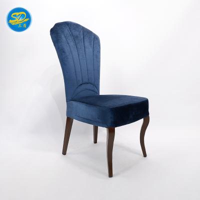 China Modern Wooden American Style Tufted Dining Chairs Blue Dining Room Furniture for sale