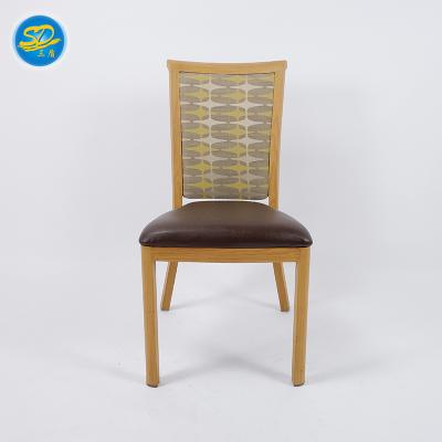 China SAN DUN Wooden Armless Wooden Leather Chair Modern Dining Chairs Solid for sale