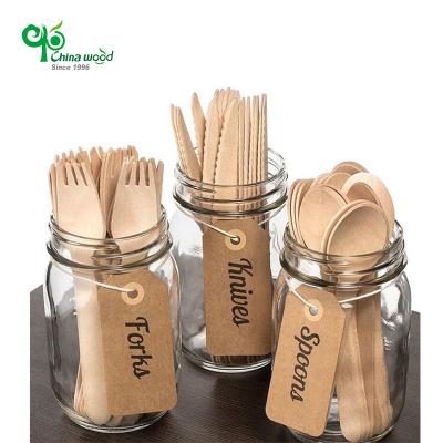 China Mechanical Automation Fork Customizable Eco Friendly Disposable Wooden Cutlery Flatware Camping Set For Kitchen for sale