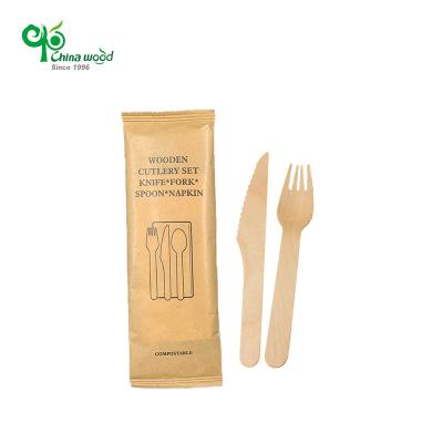 China Different Mechanical Automation Biodegradable Bags For One Time Use Disposable Knife Fork Wooden Spoon for sale