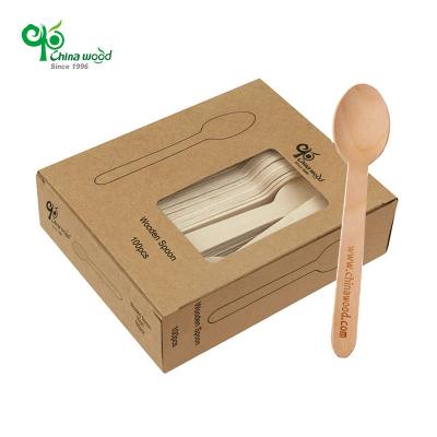 China Mechanical Automation Birch Wooden Spoon/Natural Biodegradable Bulk Forks/Disposable Wooden Flatware Sets Cutlery Knives for sale