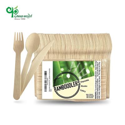 China Mechanical Automation Yada Eco-friendly Disposable Bamboo Travel Flatware Cutlery Spoon Fork Travel Set for sale