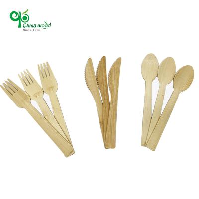 China Eco-Friendly Logo Custom Reusable Bamboo Bamboo Travel Utensils Mechanical Automation Kit Take Away Disposable Airline Cutlery Set for sale