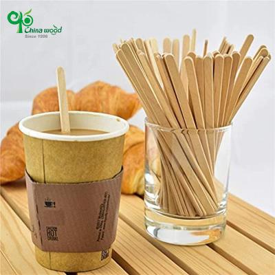 China Yada Sustainable Disposable Loose Bulk Birch Wood Coffee Sticks Individual Wrapping Wooden Stirrer for sale