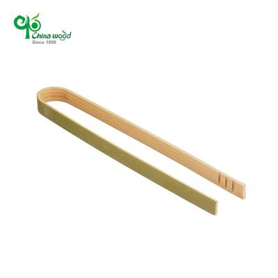 China Customized Serving Tongs Easily Cleaned Mini Kitchen Tableware U Shape Small Bamboo Food Clip For Food For Toaster Bread for sale