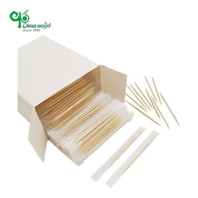 China Wholesale Disposable Disposable Package Cover Wrap Natural OPP Bamboo Toothpicks With Plastic Containers for sale