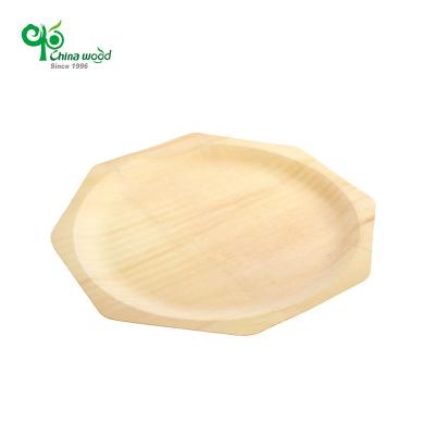 China Disposable Biodegradable Customize Disposable Luxury Poplar Wood Breakfast Dinner Dish for sale