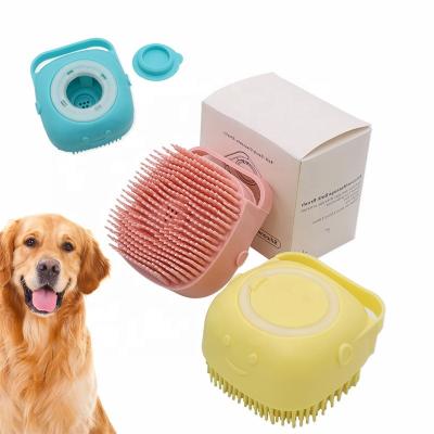 China Hot Selling Portable Bathing Brush Viable for Dogs and Cats Silicone Rubber Shower Massage Sweep Cleaning Pet Bath Wash Tool for sale