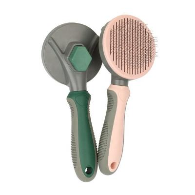 China Viable Pet Hair Removal Comb For Cats Dog Self-cleaning Portable Dog Cat Tick Remover Brush Pet Grooming Tool Accessories for sale