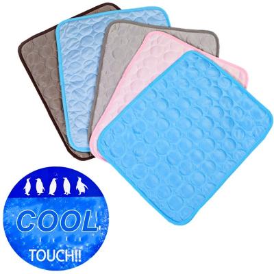 China Viable Summer Pet Mats For Small Medium Large Dogs Ice Silk Dog Cat Cooling Mat Pet Product Ice Protector Pet Cover Kennel Protective for sale